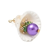Natural Shell & Round Glass Pendants PALLOY-MZ00912-02-3