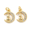Brass Micro Pave Clear Cubic Zirconia Charms KK-Z044-17A-1