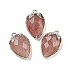 Natural Strawberry Quartz Faceted Pendants X-G-M431-06P-06-1