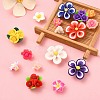 20Pcs 5 Style Handmade Polymer Clay Flower Beads CLAY-YW0001-76-5