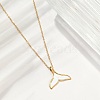 Ion Plating(IP) 304 Stainless Steel & Plastic Whale Tail Pendant Cable Chain Necklaces for Women NJEW-P320-11G-02-3