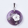 Natural Amethyst Pendants G-F546-A03-2