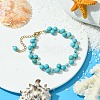 Synthetic Turquoise Round Beaded Bracelets for Women BJEW-JB10584-2