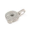 Brass Micro Pave Clear Cubic Zirconia Pendants KK-B099-01P-Q-2