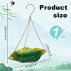 1Pc Leaf Iron Bird Hanging Feeder Tray AJEW-GA0007-34-2