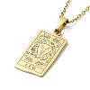 Rectangle with Twelve Constellations Pendant Necklaces NJEW-D069-01G-05-2