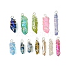 Electroplated Natural Quartz Crystal Pendants PALLOY-JF02798-02-1