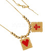 Handmade Mixed Color Beaded Cross Heart Pendant Necklace BO4454-13-1