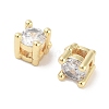 Brass Micro with Single Clear Zirconia Beads KK-C051-30G-2