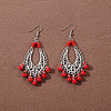 Bohemian tassel turquoise earrings JU8957-31-1