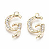 Brass Micro Pave Clear Cubic Zirconia Pendants KK-S360-053G-NF-2