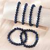 Natural Lapis Lazuli(Dyed) Beaded Stretch Bracelet BJEW-F203-06-3