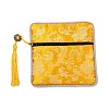 Chinese Brocade Tassel Zipper Jewelry Bag Gift Pouch ABAG-F005-02-1