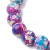 Round Dyed Synthetic Turquoise Beads Stretch Bracelets for Women BJEW-JB10608-4