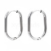 201 Stainless Steel Oval Hoop Earrings STAS-S103B-34P-3