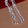 Popular Silver Color Plated Brass 3-strand Snake Chain Necklaces NJEW-BB12850-2