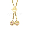 Ion Plating(IP) 304 Stainless Steel Purple Enamel Letter & Eye Pendant Wheat Chain Necklaces STAS-Z102-01G-C-1