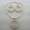 Plastic Imitation Pearl Beaded Stud Earrings & Necklaces Sets for Women FS-WGDB8BB-01-2