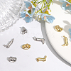 CHGCRAFT 8Pcs 4 Style Rack Plating Brass Charms ZIRC-CA0001-23-4