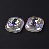 Rainbow Iridescent Plating Acrylic Cabochons OACR-E011-07-4