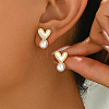 Elegant Brass Imitation Pearl Stud Earrings Women's Daily Jewelry DV0468-5-4