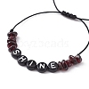 Natural Garnet Chip Braided Bead Bracelets BJEW-JB09608-05-2