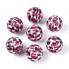 ABS Plastic Leopard Print Round Beads SACR-T017-75B-02-1