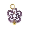 Handmade Millefiori Glass Charms PALLOY-JF04572-01-3
