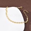 Brass Link Chain Bracelets for Women BJEW-C140-13G-3
