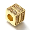 Brass Cubic Zirconia Beads KK-Q818-01I-G-2