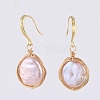 Natural Baroque Pearl Keshi Pearl Dangle Earrings X-EJEW-JE03878-2