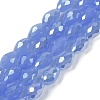 Opaque Solid Color Electroplate Glass Beads Strands LS-EGLA-N013-J10mm-B06-1