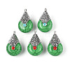 Tibetan Style Resin Pendants RESI-T022-16H-1