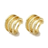 Rack Plating Brass Micro Pave Clear Cubic Zirconia 4-Strand Ring Cuff Earrings for Women EJEW-P280-18G-1