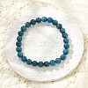 Natural Apatite Round Round Beaded Stretch Bracelets BJEW-G697-01A-5