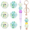 5Pcs Handmade Polymer Clay Rhinestone Beads with Resin RESI-YW0005-95A-2