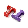 Spray Painted Zinc Alloy Slide Charms ALRI-WH0005-13T-2