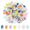 105Pcs 7 Colors Opaque Glass Beads GLAA-FS0001-43-1