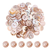 100Pcs Natural Shell Buttons BUTT-ME0001-24B-1
