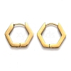 304 Stainless Steel Hexagon Huggie Hoop Earrings STAS-J033-03C-G-2