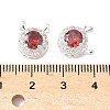 Brass Micro Pave Cubic Zirconia Beads KK-G531-01S-02-3