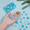 180Pcs 8 Styles Craft Findings Dyed Synthetic Turquoise Gemstone Flat Back Dome Cabochons G-PH0003-28-3