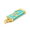 Brass Micro Pave Cubic Zirconia Enamel Pendants KK-G460-04G-4