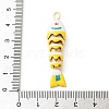 Brass Micro Pave Orange Cubic Zirconia Pendants CU-CBA03AF-15G-4