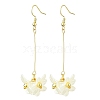 Brass with ABS Imitation Pearl Earrings for Women EJEW-JE05928-1
