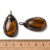 Natural Tiger Eye Pendants G-K381-05R-06-3