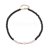 Natural Lava Rock Beaded Necklaces NJEW-JN04856-4