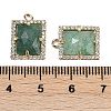 Natural Green Strawberry Quartz Faceted Rectangle Pendants G-I375-05G-12-3