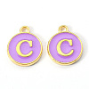 Golden Plated Alloy Enamel Charms ENAM-S118-10C-1