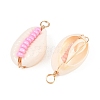 6Pcs 6 Styles Natural Cowrie Shell & Glass Seed Beads Pendants PALLOY-JF02759-02-2